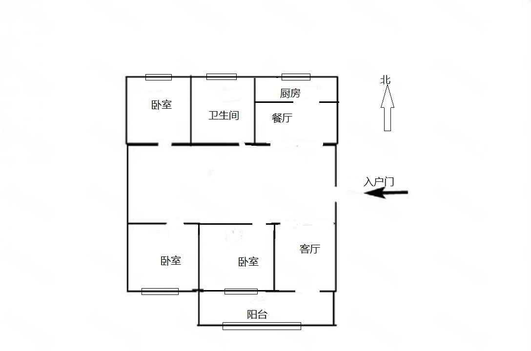 陈家小园西区 2室1厅1卫 120m&sup2;