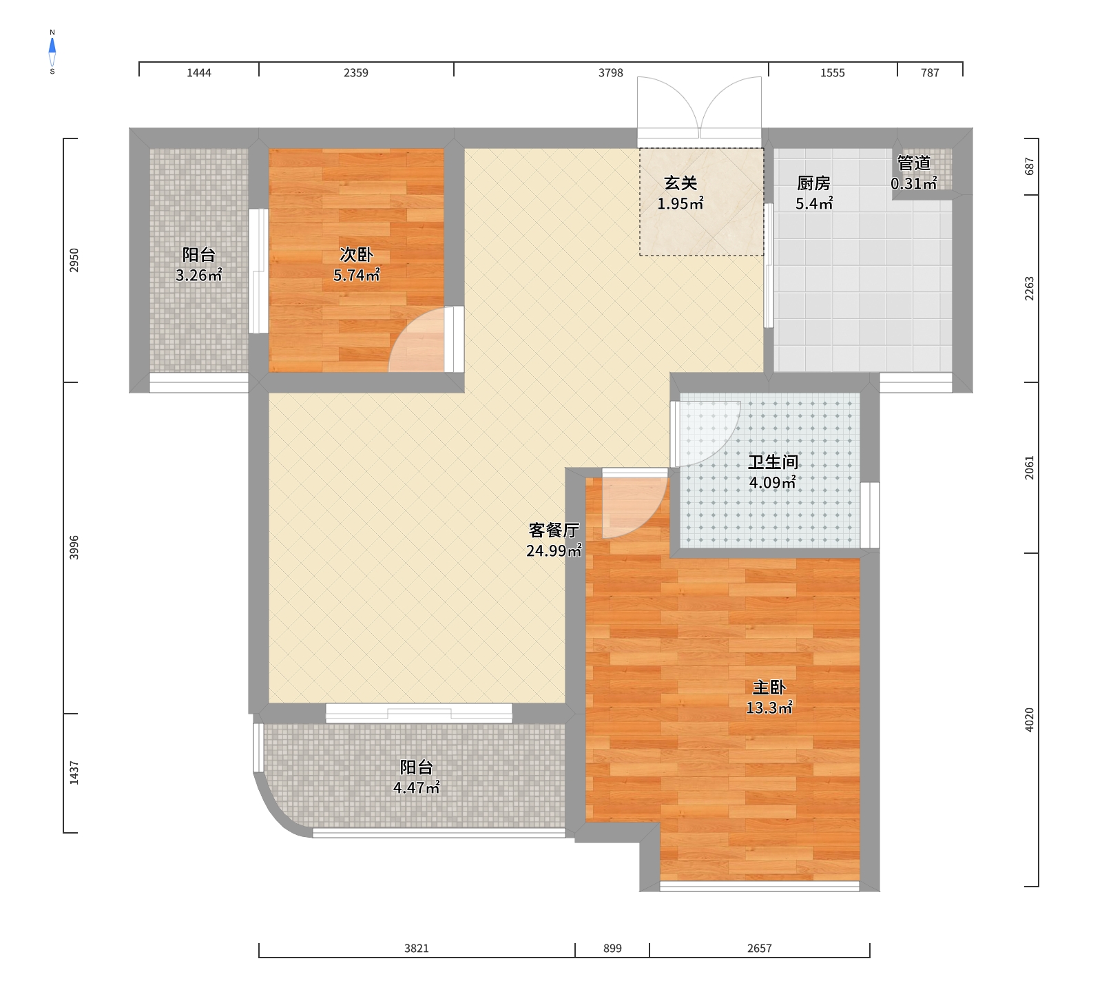 光明幸福天地 2室2厅1卫 89m&sup2;