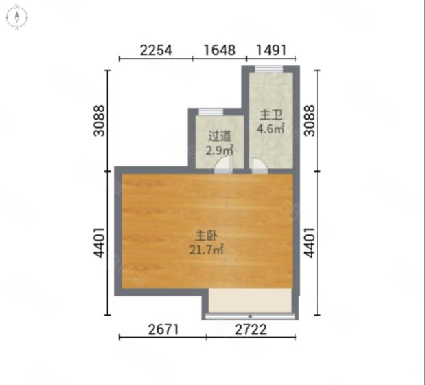 绿地新里城 2室2厅1卫 102.00m&sup2;