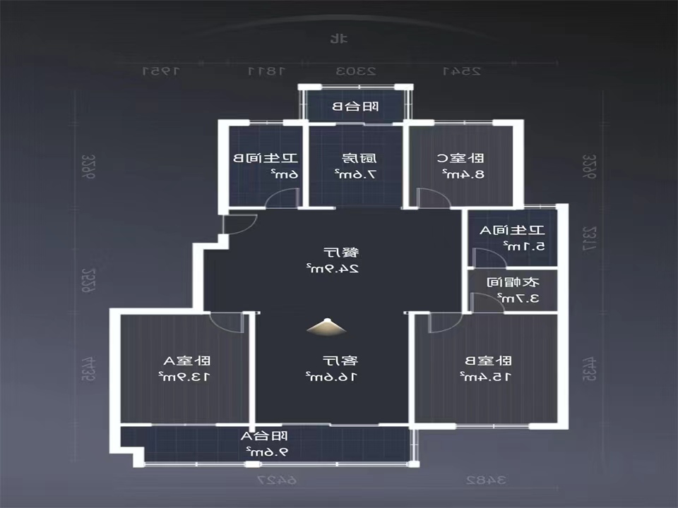 中港城皇家公寓 4室2厅2卫 159m²