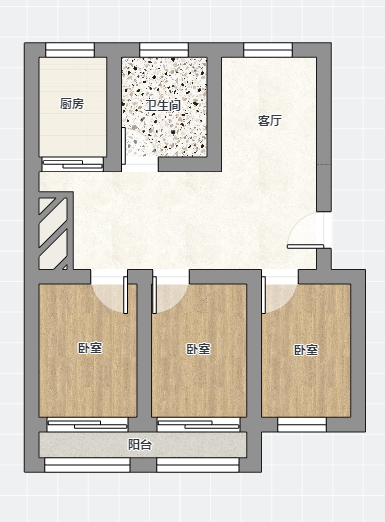 北濠顺遂楼 3室2厅1卫 135m&sup2;