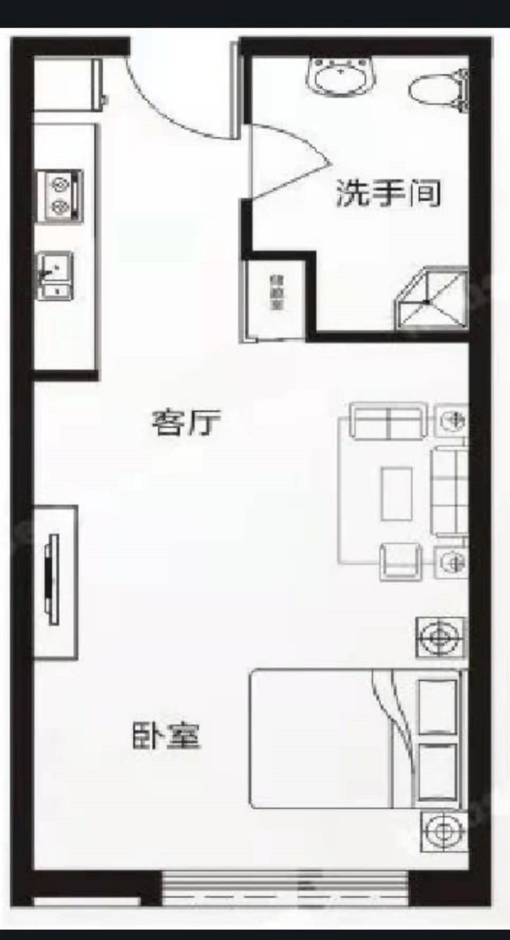 城市先锋公寓 1室1厅1卫 29.00m&sup2;