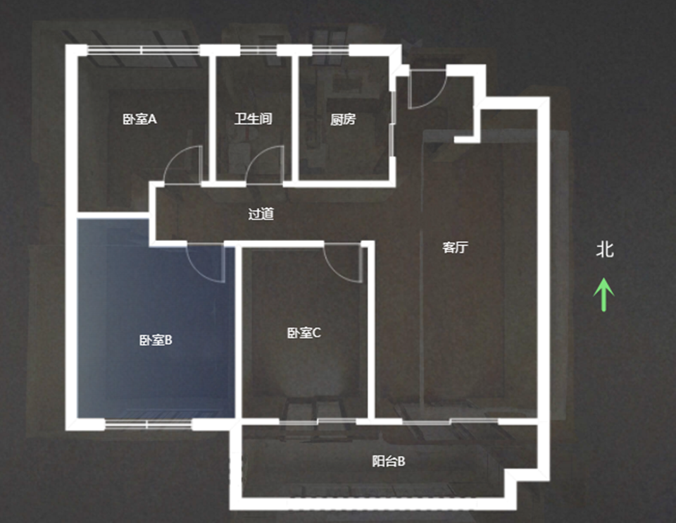 中创大都会 3室2厅1卫 95m&sup2;