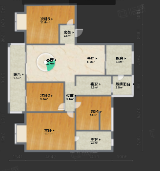 云樾河山 3室2厅2卫 144m&sup2;