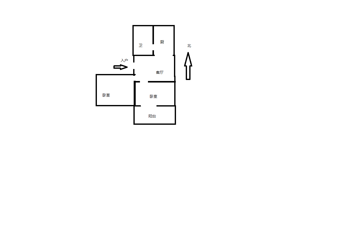 白家园 2室1厅1卫 61m&sup2;