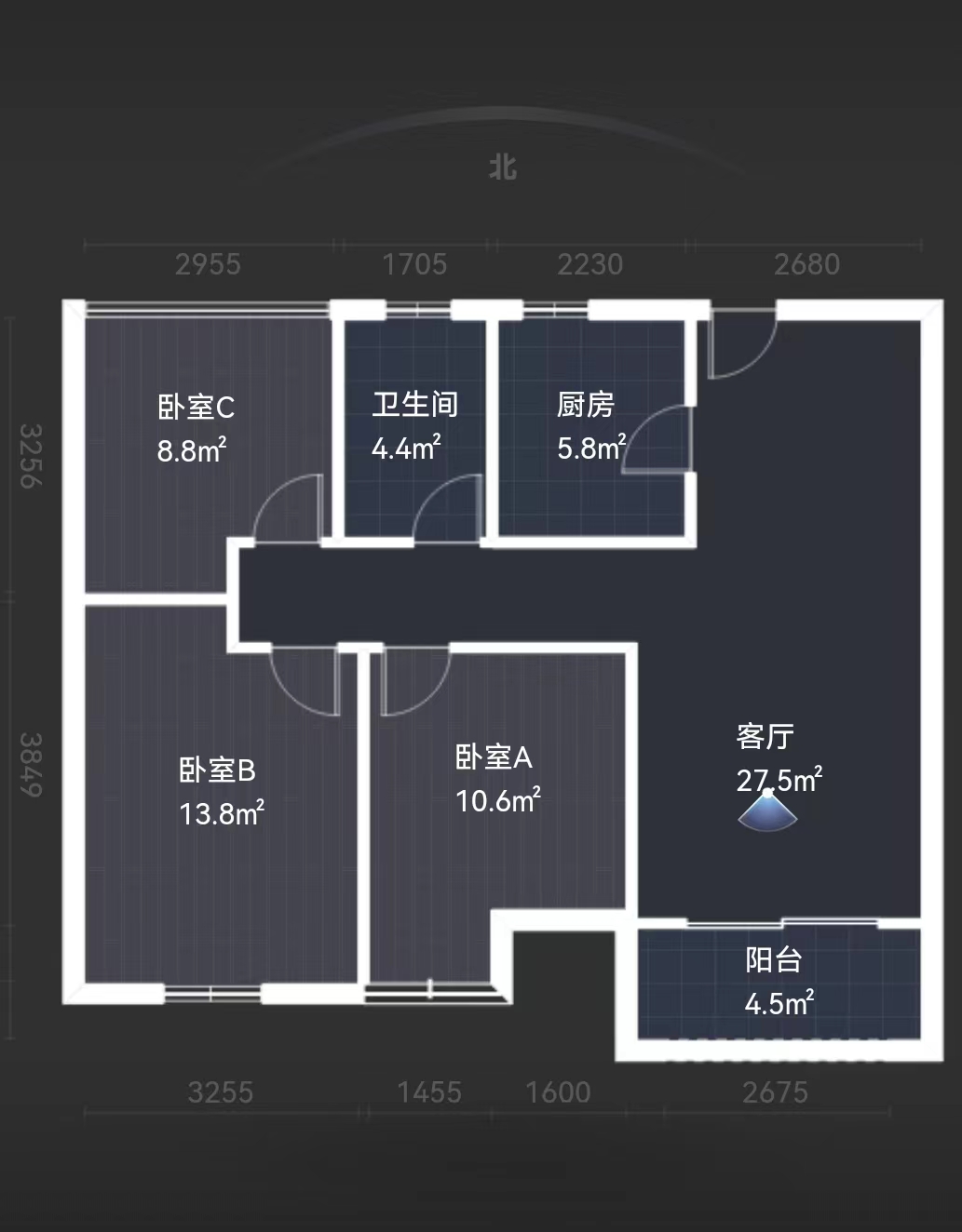 景瑞御府 3室2厅1卫 93m&sup2;