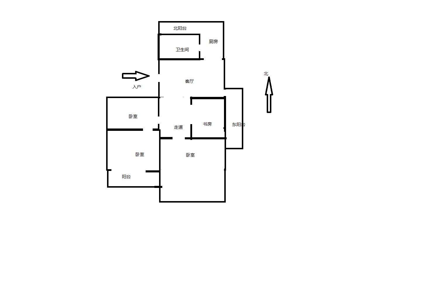 孩儿巷北路68号 3室1厅1卫 98.44m&sup2;