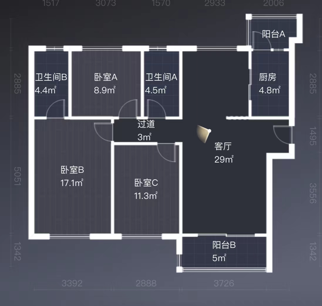 碧桂园(南通经济技术开发区) 3室2厅1卫 120m&sup2;