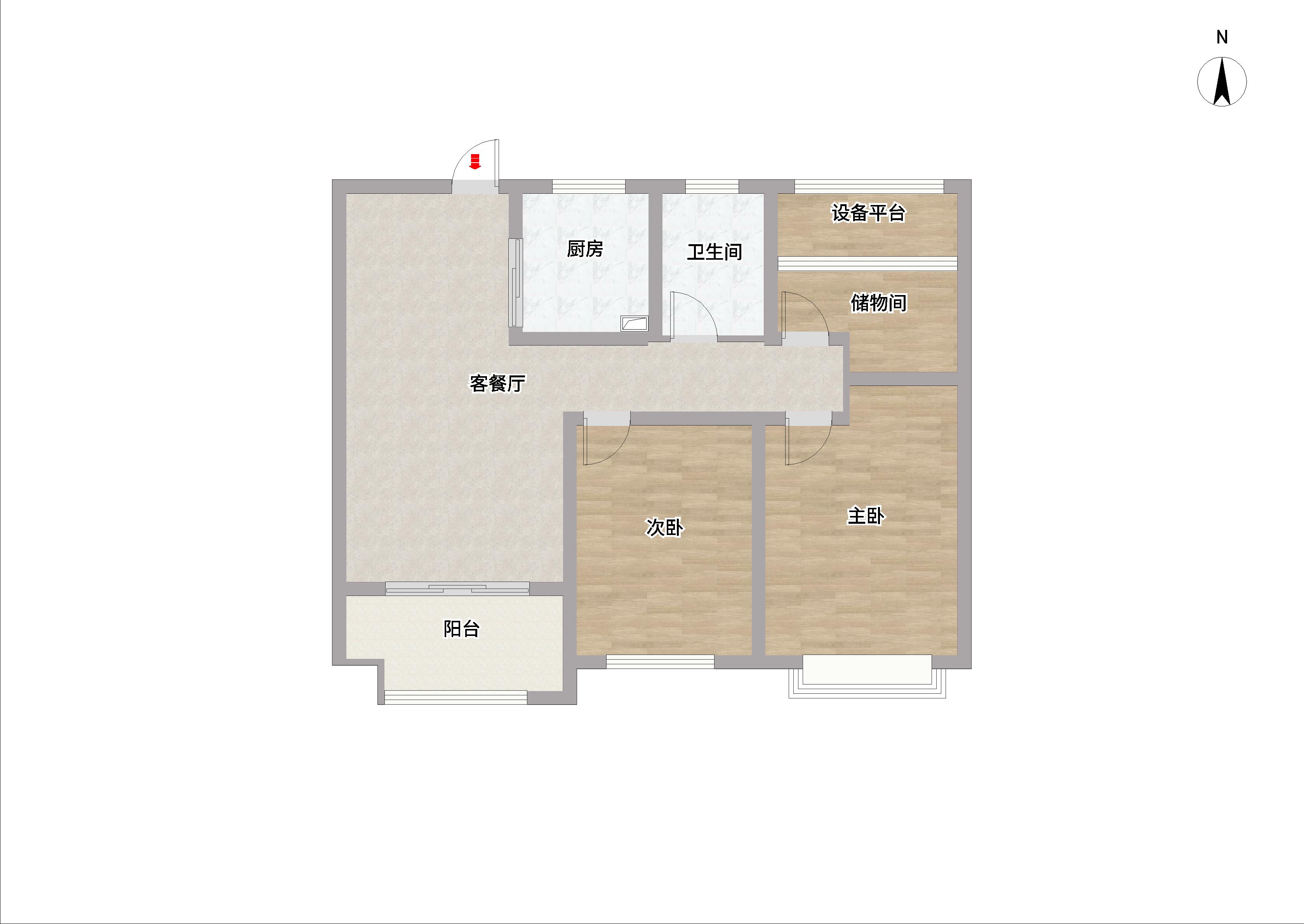 云樾东方 3室2厅1卫 95m&sup2;