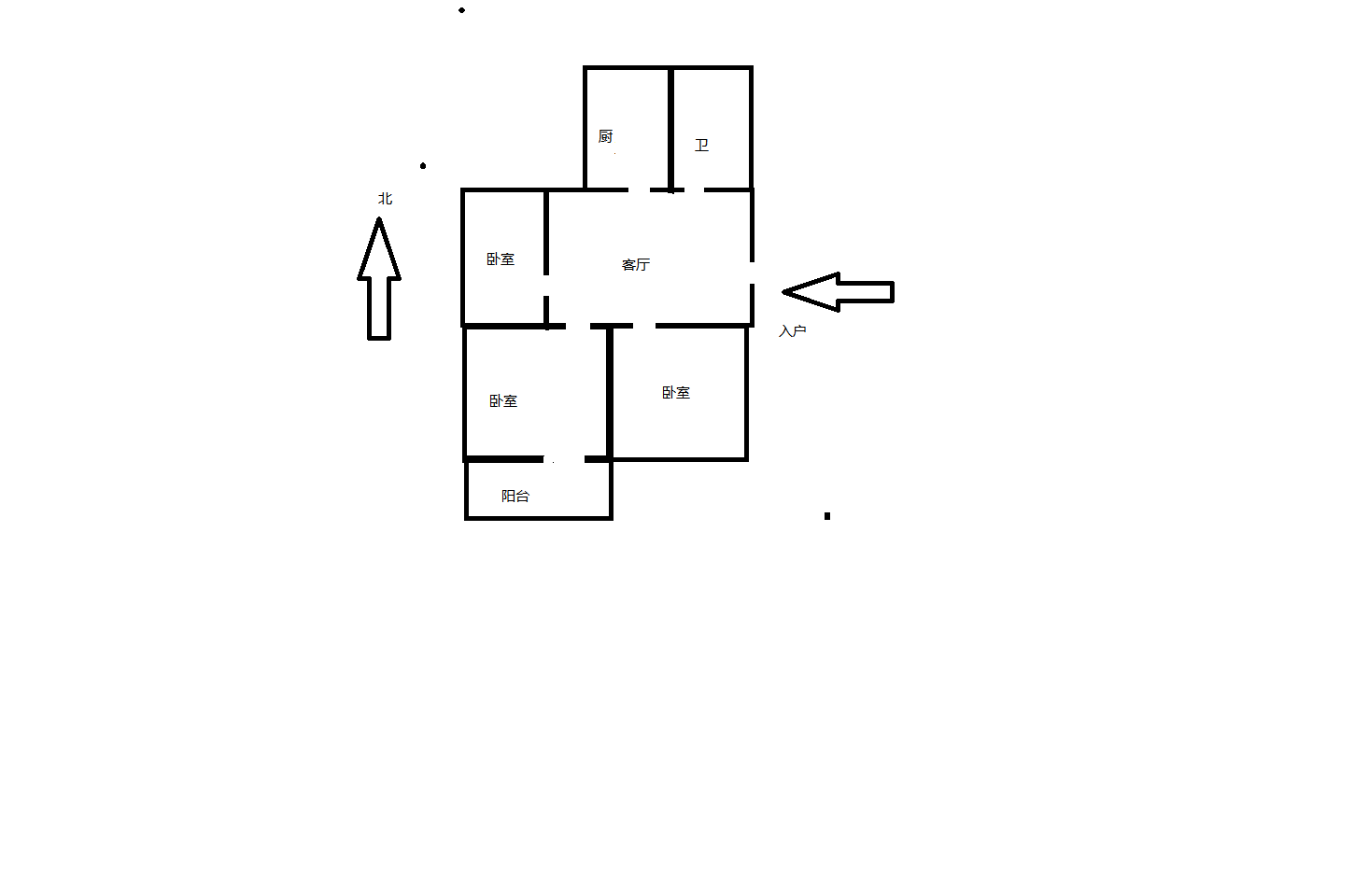 花园角 3室2厅1卫 70.73m&sup2;
