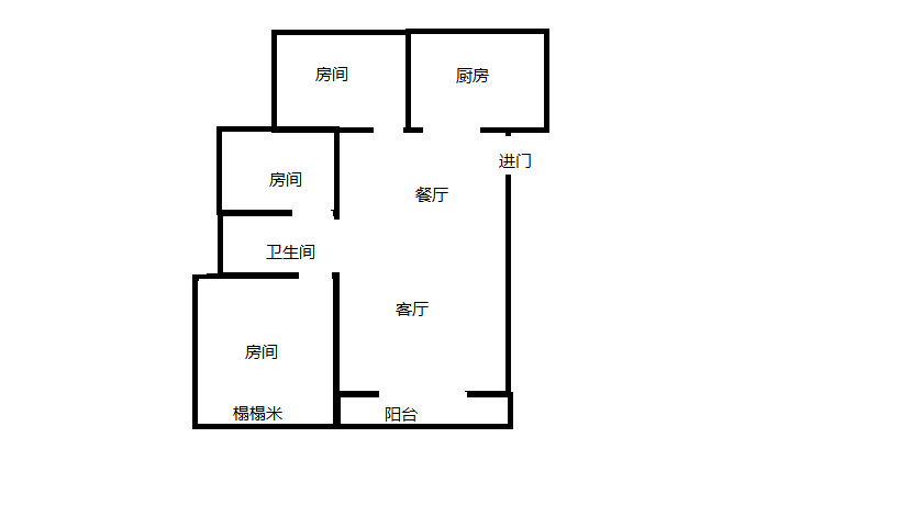 万濠星城 3室2厅1卫 115.05m&sup2;