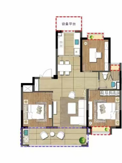 远创宸樾 3室2厅1卫 99m&sup2;
