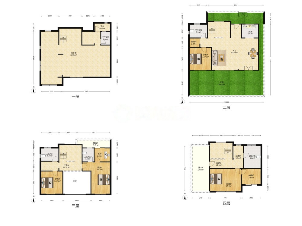 万濠山庄 6室3厅3卫 328m&sup2;