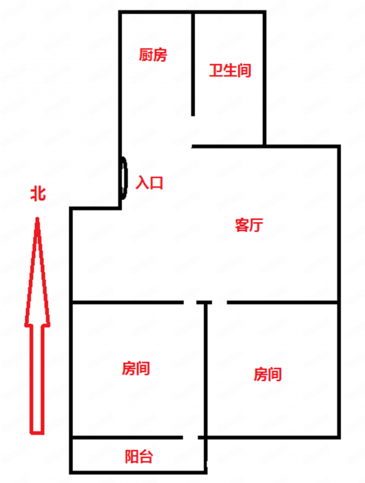 郭里园 2室1厅1卫 86m²