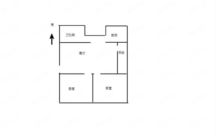 华能大厦 2室1厅1卫 74.33m&sup2;
