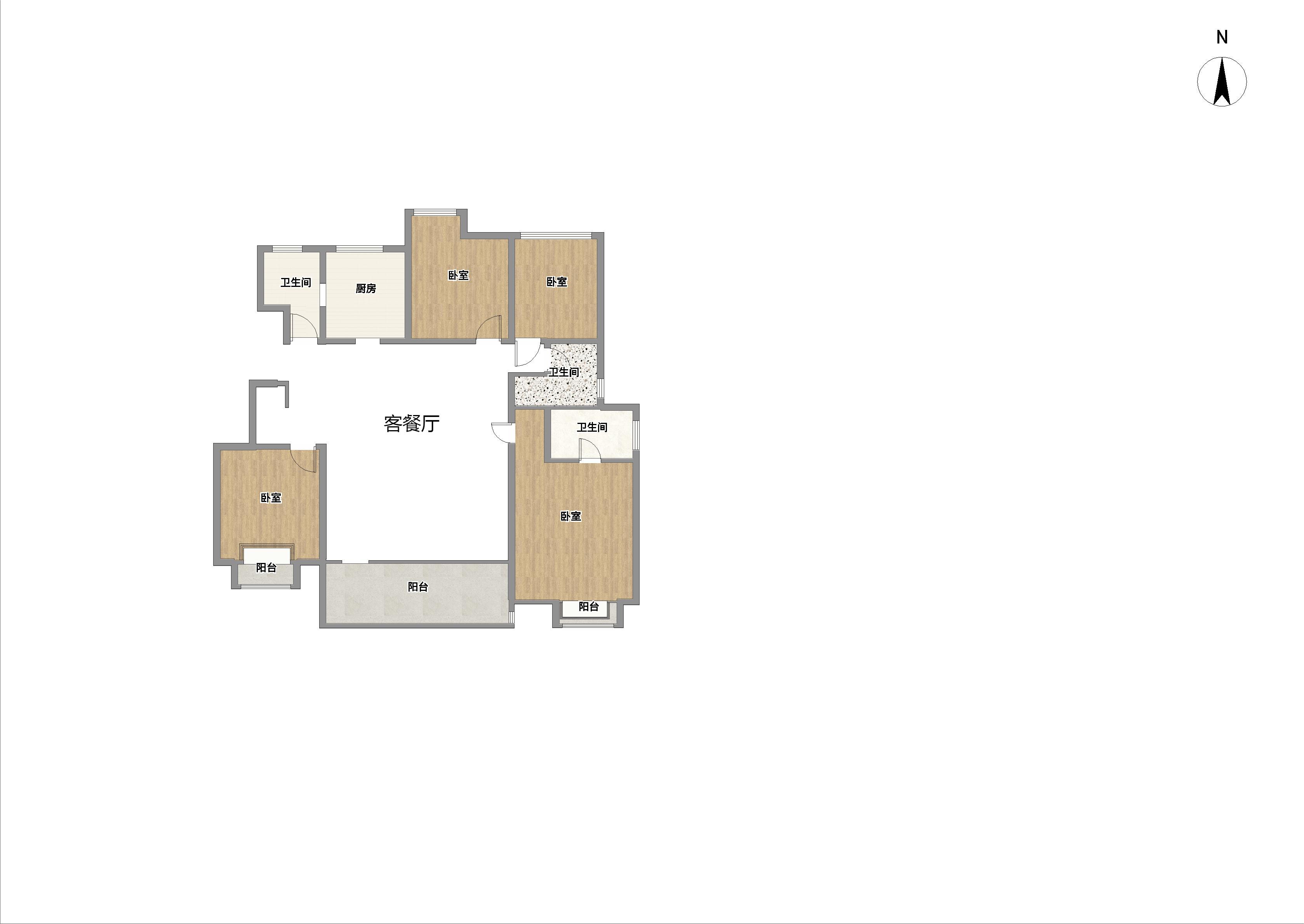 万科翡翠公园 4室2厅2卫 133m²