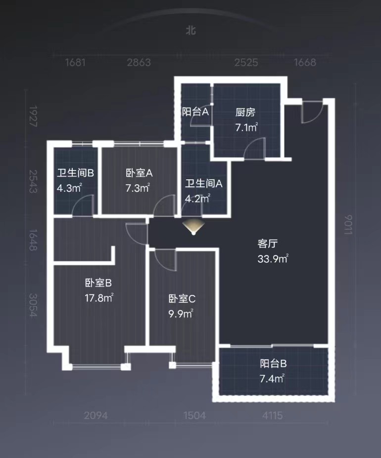 恒大悦珑湾 3室2厅2卫 118m&sup2;
