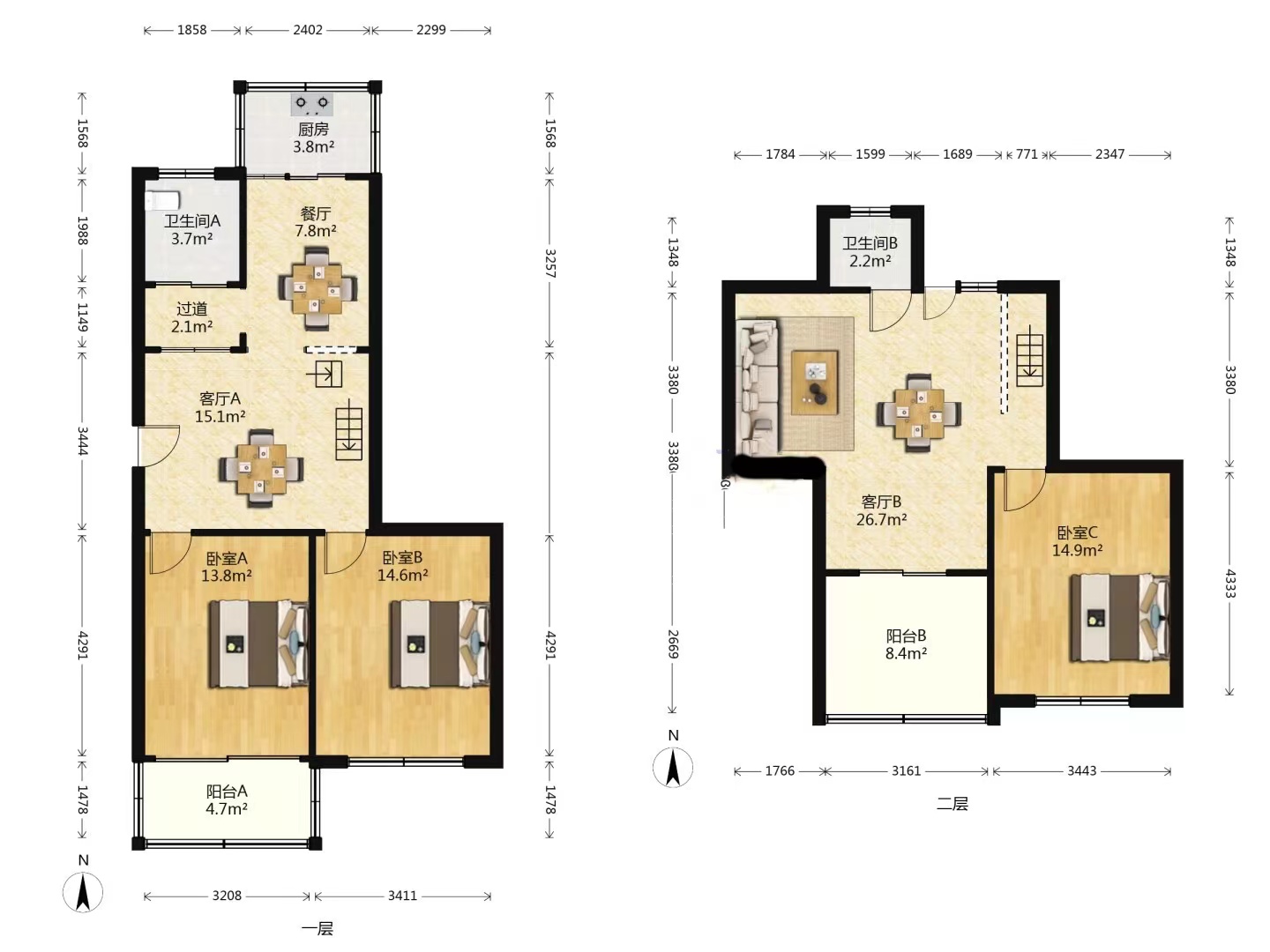 华侨花苑 3室2厅1卫 78.1m&sup2;