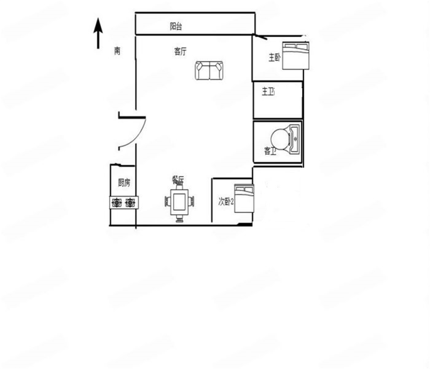 苏建学府雅居 2室2厅2卫 115m&sup2;