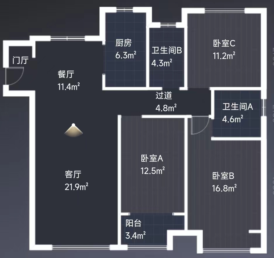 翠园 3室2厅2卫 135.00m&sup2;