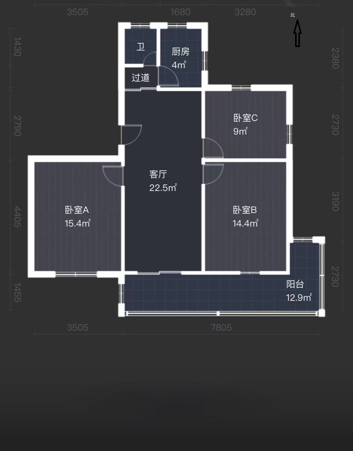 段家坝小园 3室2厅1卫 95m&sup2;