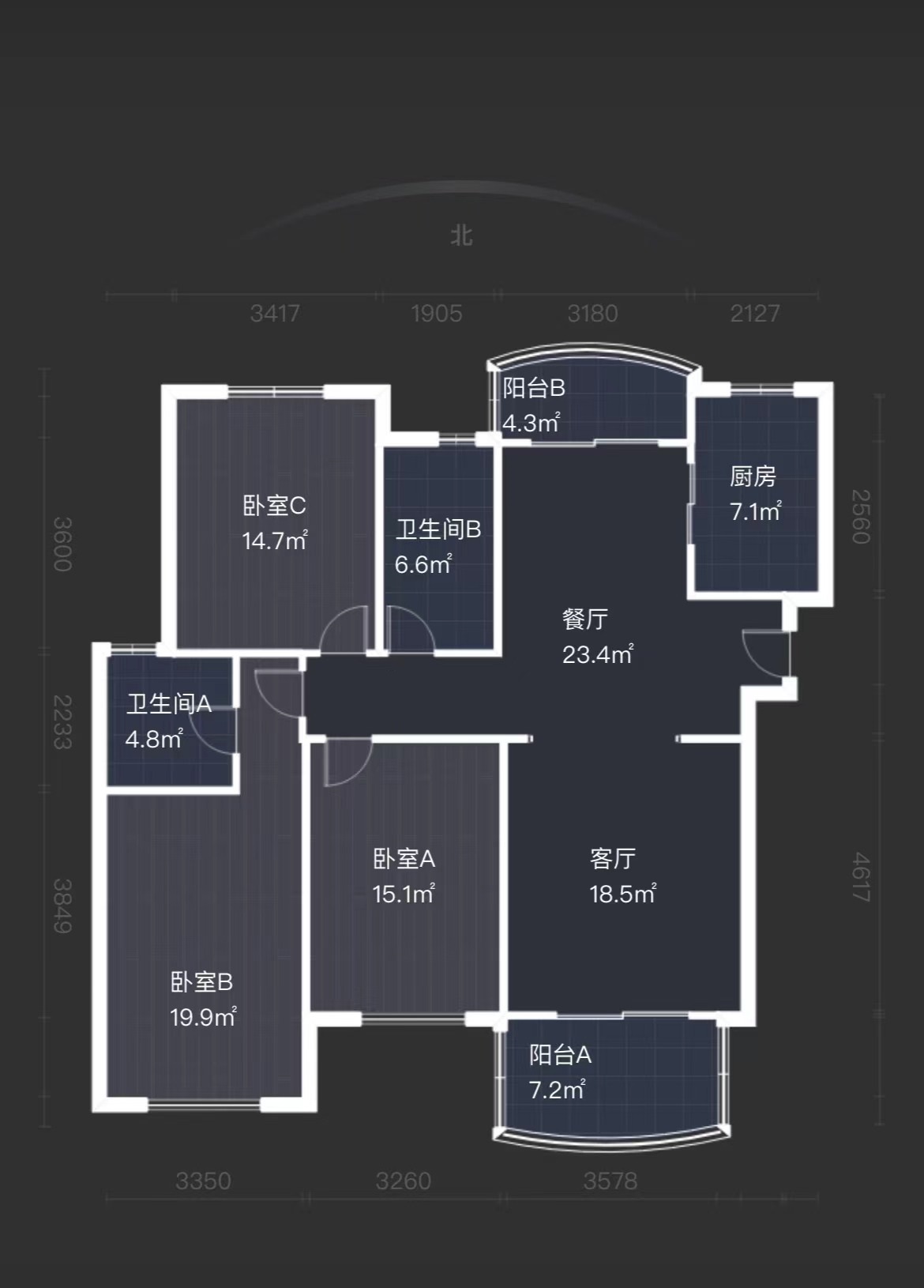高迪晶城 3室2厅2卫 173m&sup2;