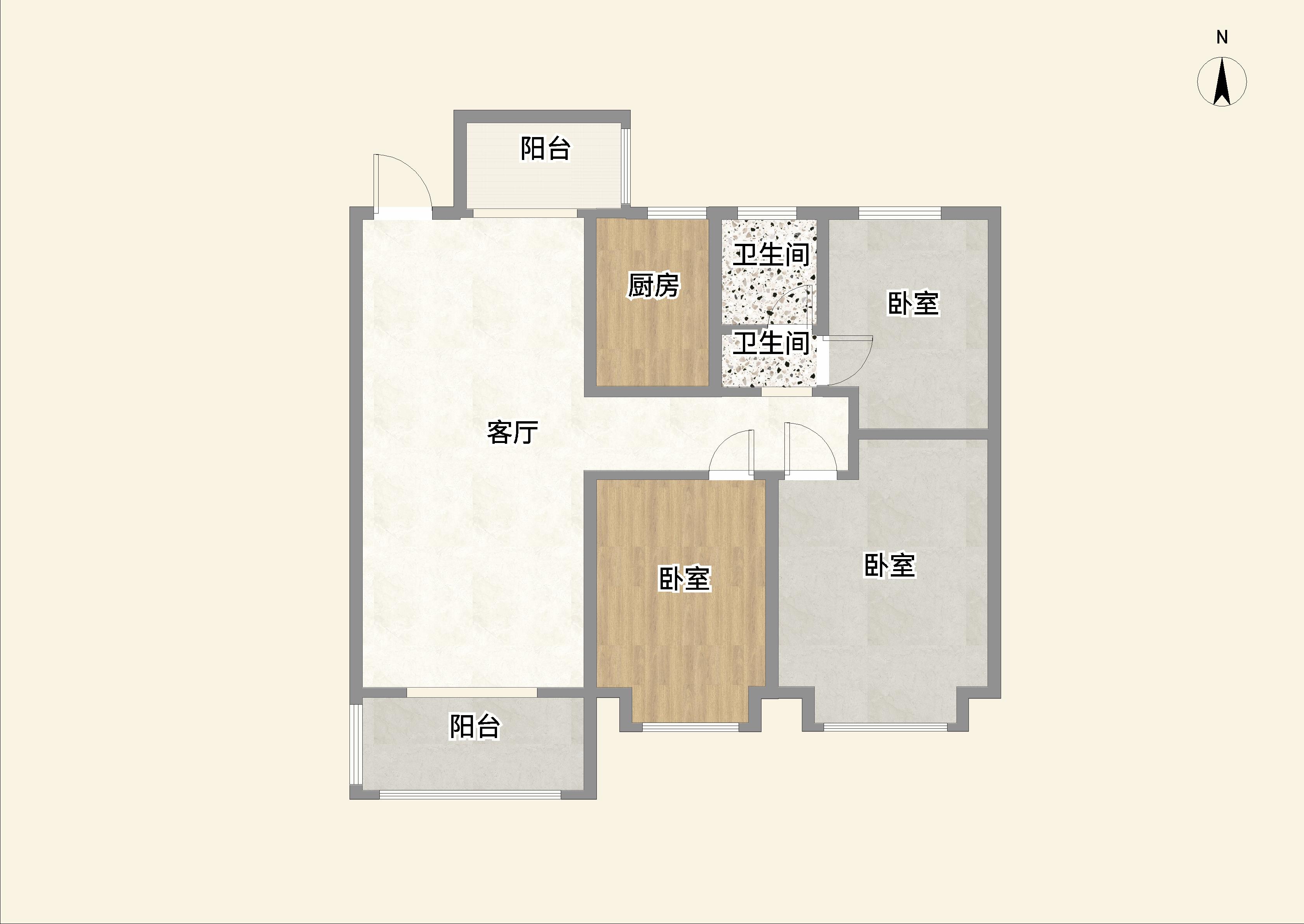 南通雅居乐花园 3室2厅1卫 99m&sup2;
