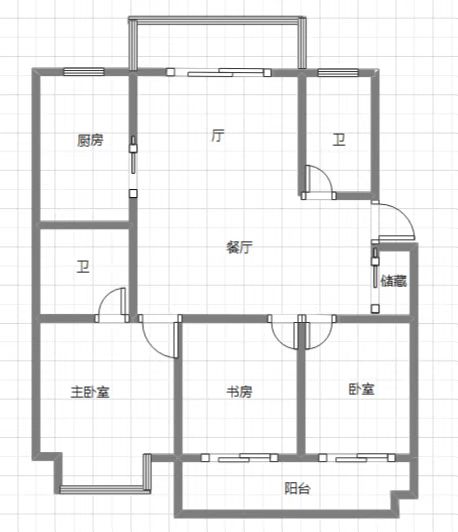 东大城市花园 3室2厅1卫 121.53m&sup2;