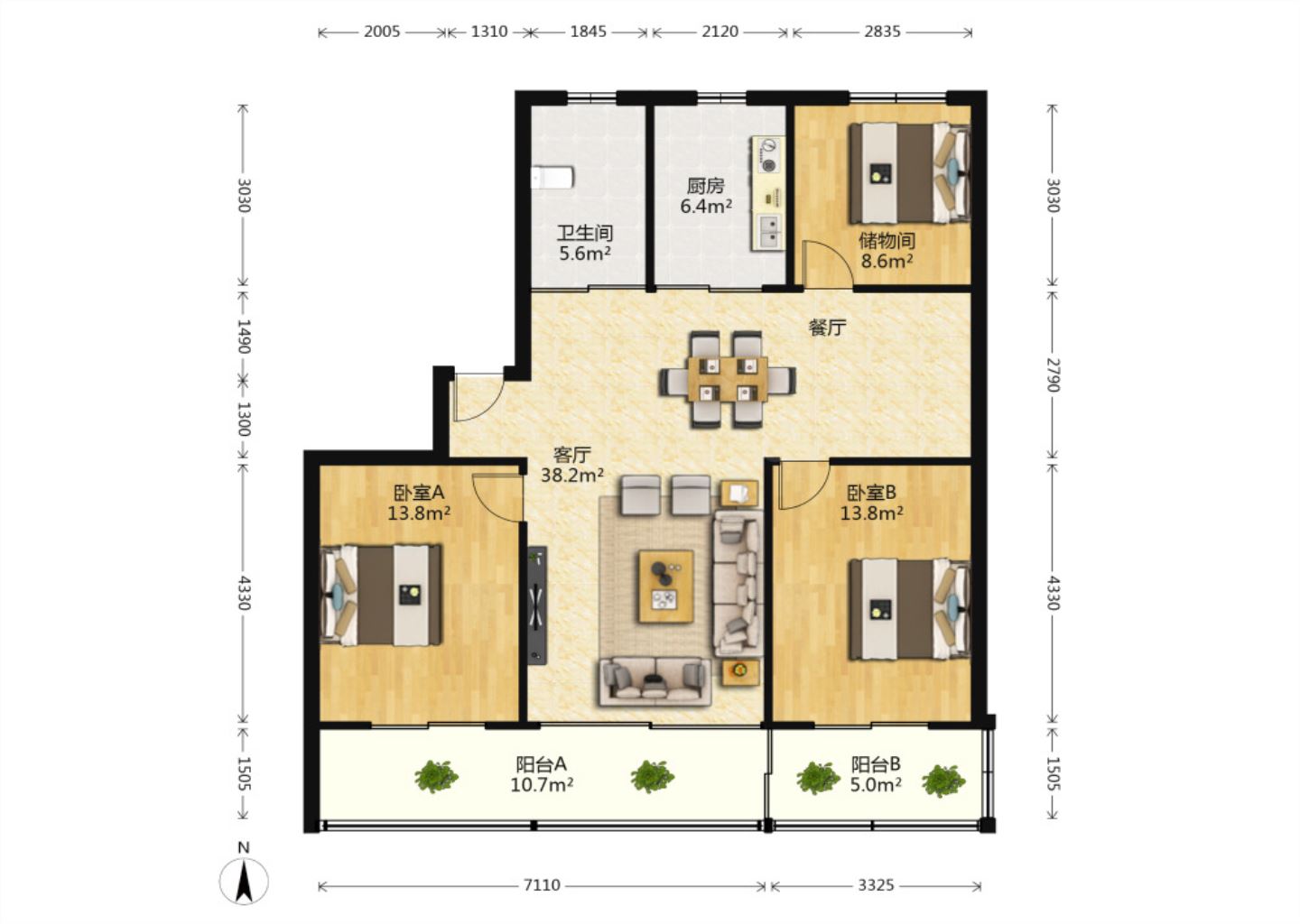 新建路新村 3室1厅1卫 116m&sup2;