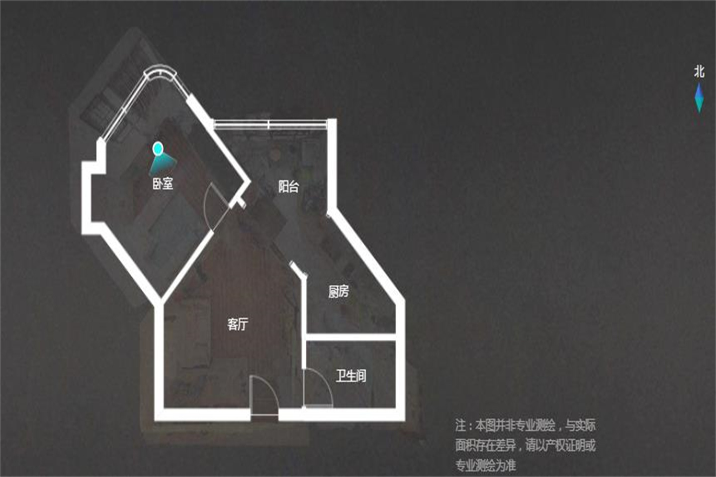 优山美地花园北区 1室1厅1卫 58m&sup2;
