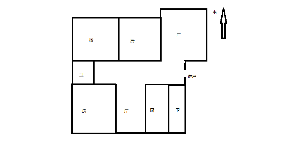 北郭东村南区 3室2厅2卫 142m&sup2;