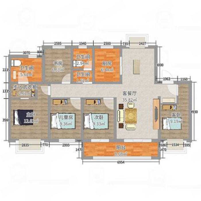 春风南岸东园 5室2厅2卫 141m&sup2;