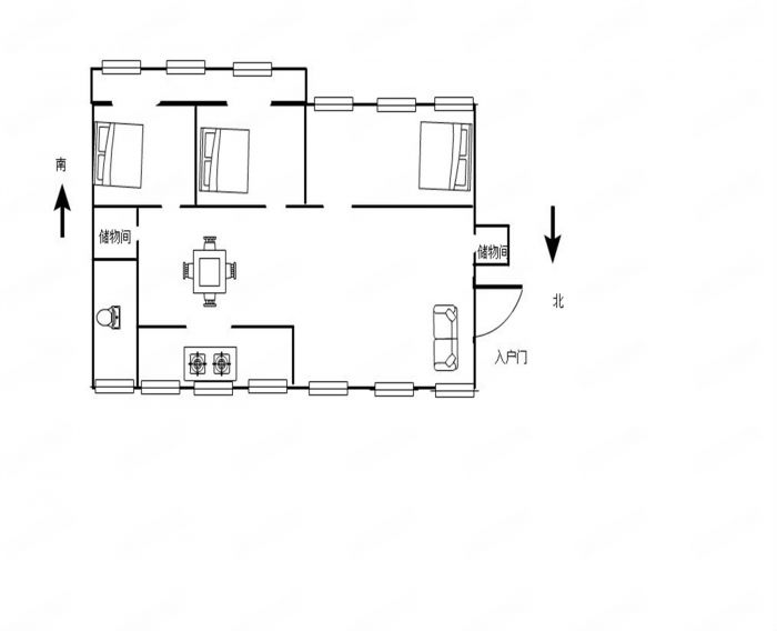 湾子头新寓 3室1厅1卫 110m&sup2;