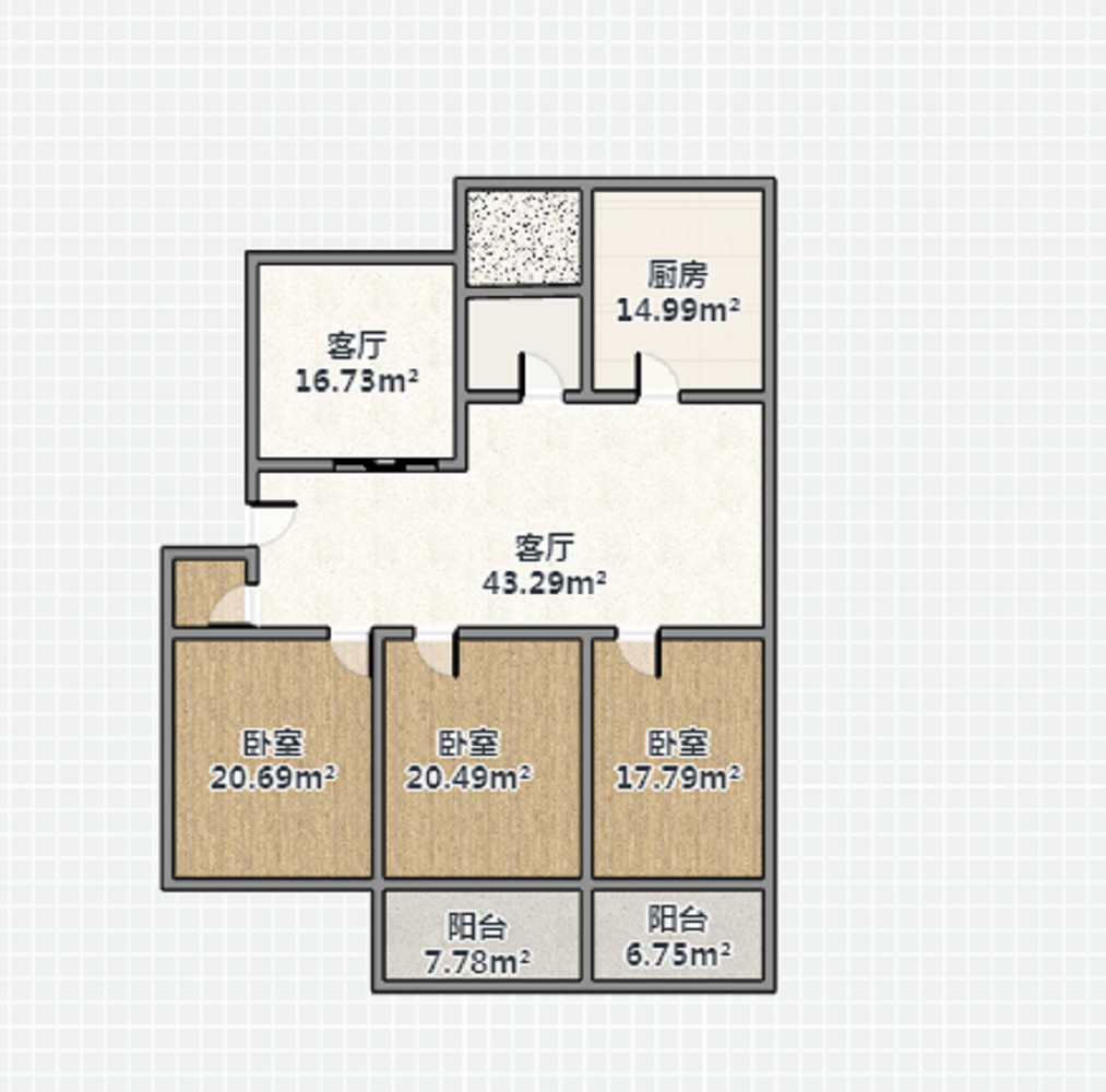 宏丰苑 3室2厅1卫 135m&sup2;