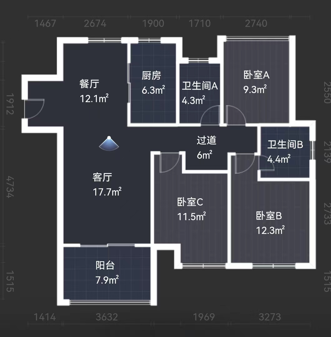 景瑞御府 3室2厅2卫 118m&sup2;