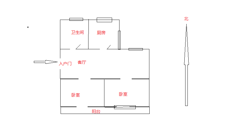 方大花苑 2室1厅1卫 76.28m&sup2;