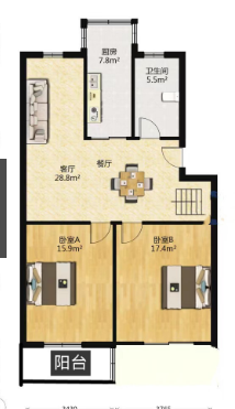 星宇花园 2室2厅1卫 94.2m&sup2;