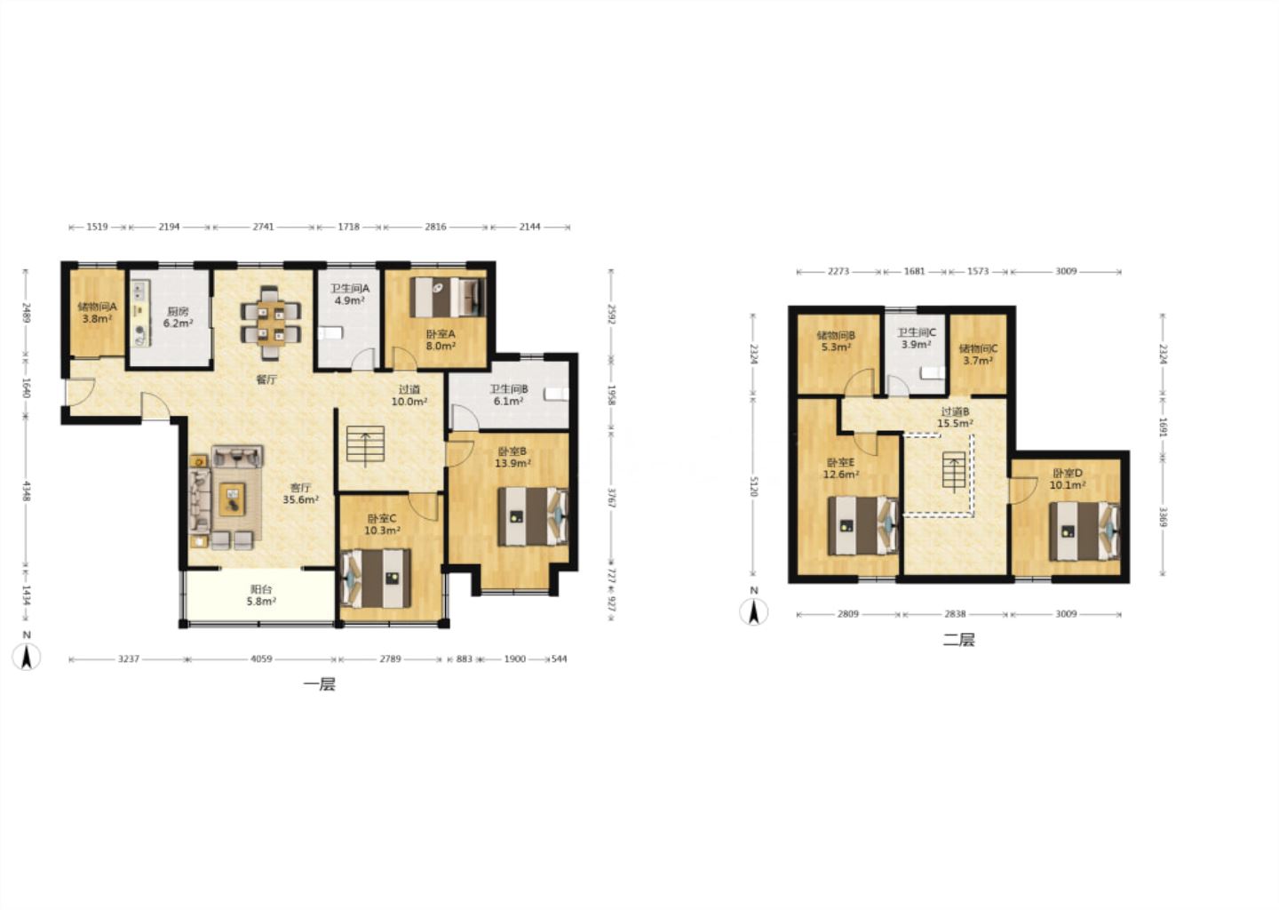 华强城 5室2厅3卫 125.89m&sup2;