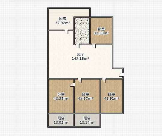 宏丰苑 4室2厅1卫 1335.00m&sup2;