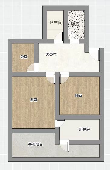 北濠桥东村 2室1厅1卫 80.00m&sup2;