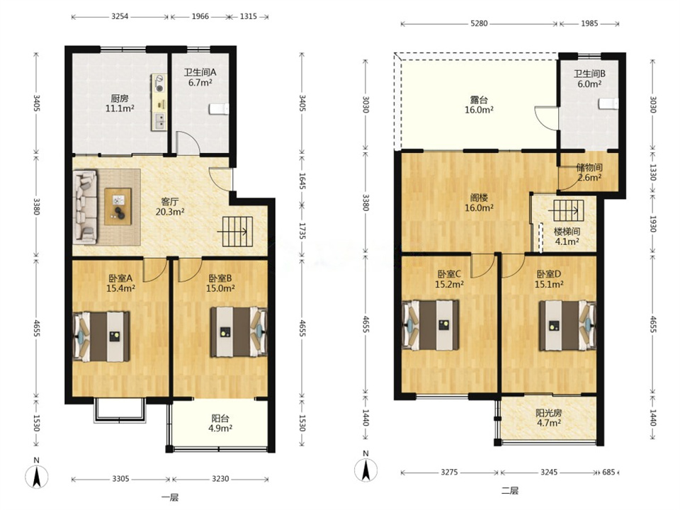 五山花苑 4室2厅2卫 148m&sup2;