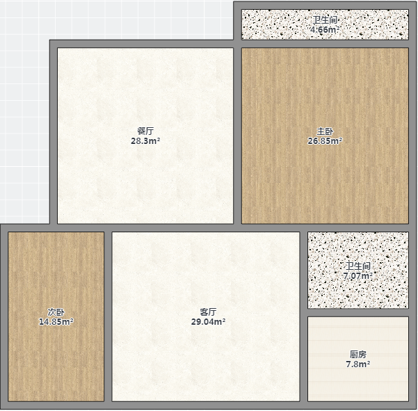 城北家园 2室2厅1卫 86m&sup2;