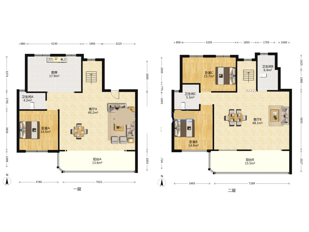中海铂樾府 4室2厅2卫 208.00m&sup2;