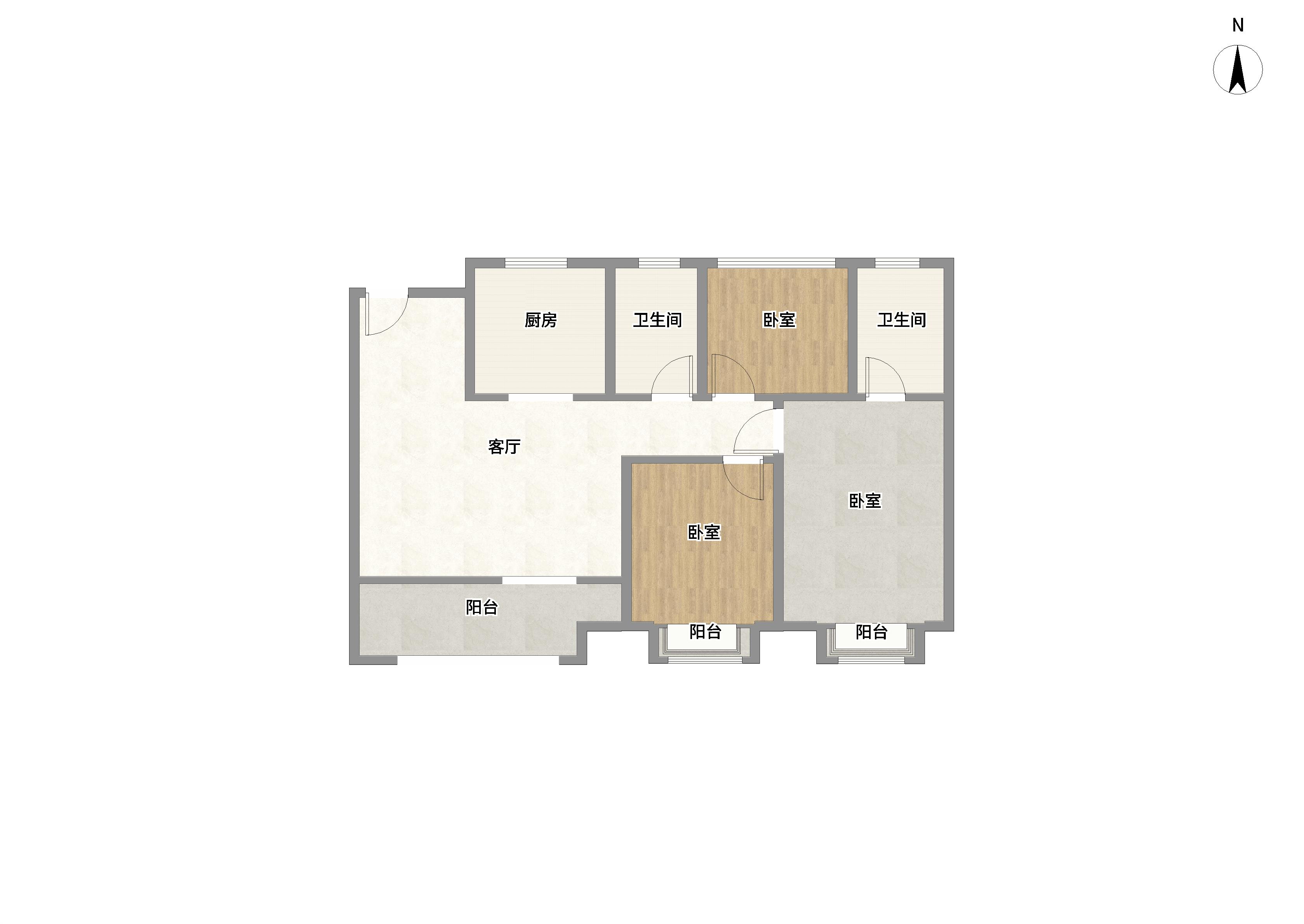 世茂云锦 3室2厅2卫 107m&sup2;