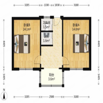 新桥新村 2室1厅1卫 56m&sup2;
