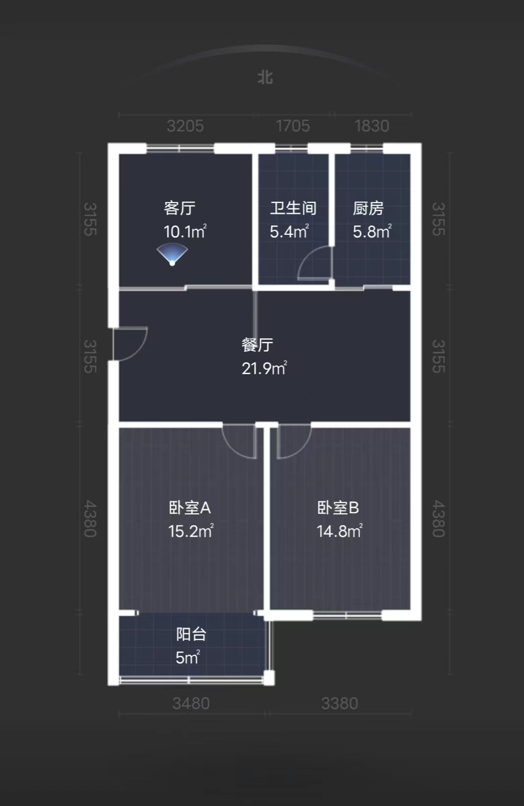 学田北苑 2室2厅2卫 94m&sup2;
