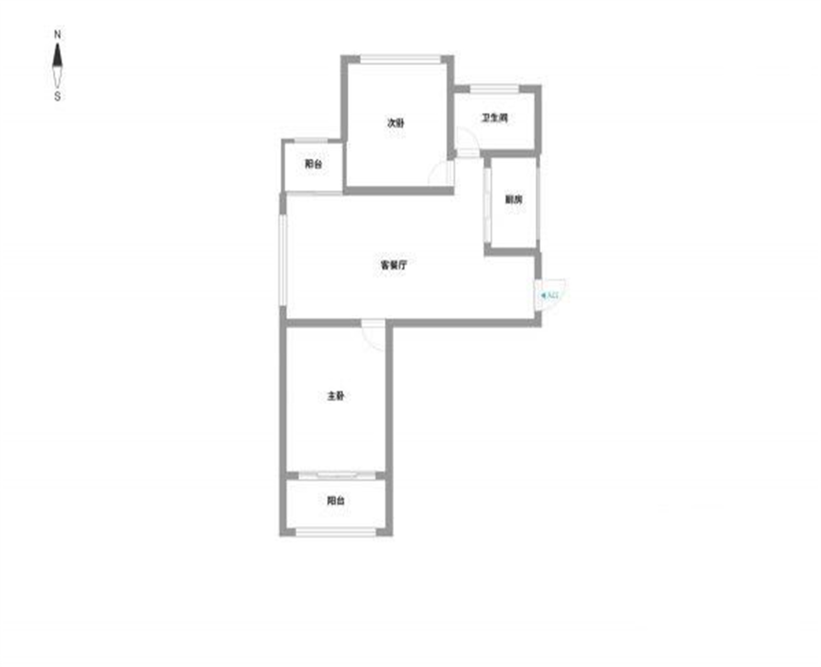 竹韵花园 2室2厅1卫 96m&sup2;