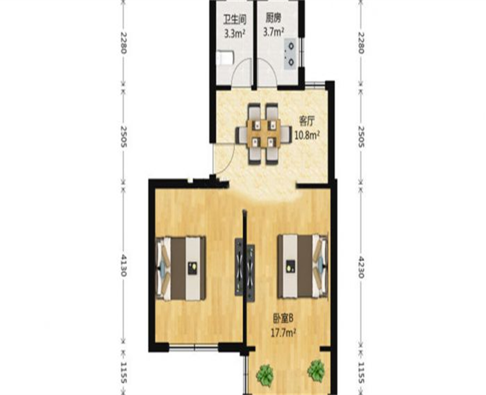 富民新村(南通经济技术开发区) 2室1厅1卫 63m&sup2;
