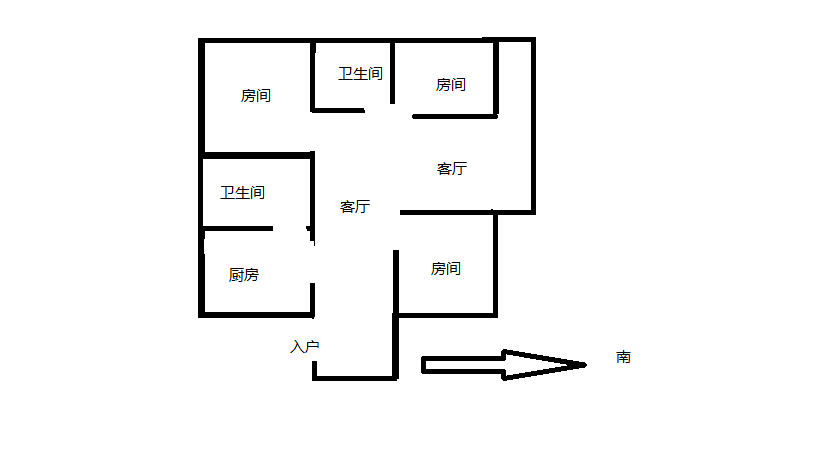 健康公寓 3室1厅2卫 120m&sup2;