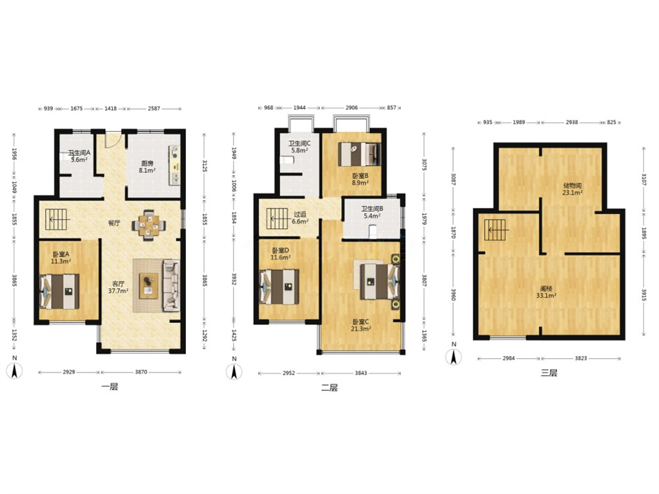 中南熙悦(南通经济技术开发区) 4室2厅3卫 131.00m&sup2;